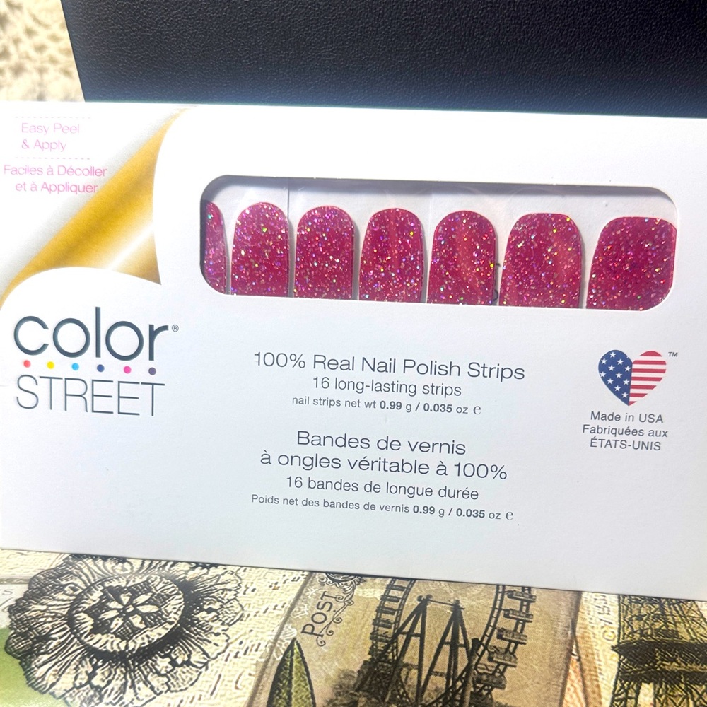 2 new different packages of Color Street Sparkling Pink Nail Strips